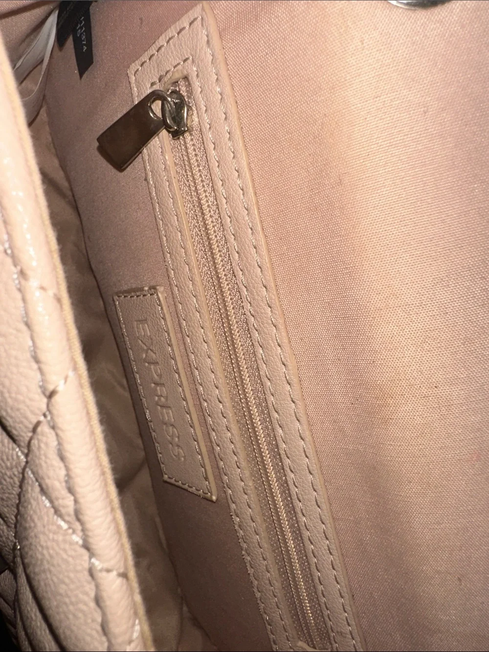 Express Quilted Pale Pink Chain-Handle Shoulder Bag